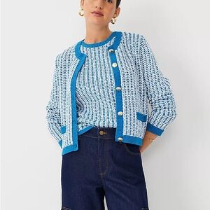 Blue Button-Up Women's Sweater